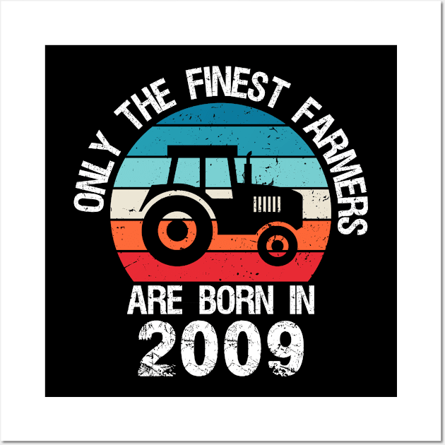 The finest Farmers are born in 2009 Retro Tractor Wall Art by foxredb